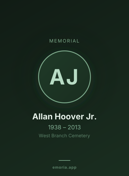Memorial portrait of Allan Hoover Jr.