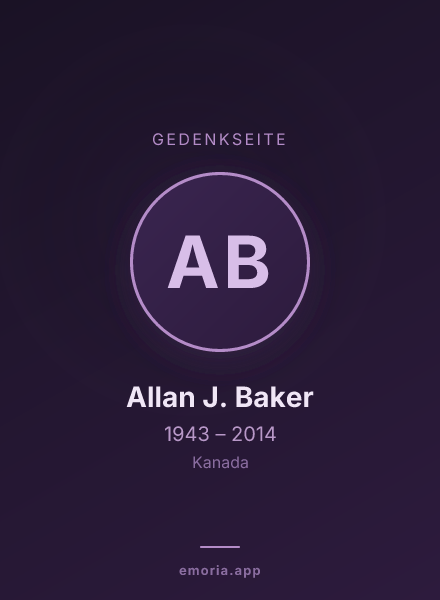 Gedenkportrait von Allan J. Baker