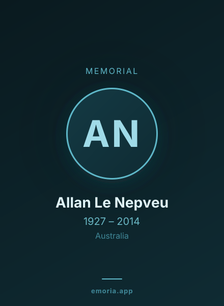 Memorial portrait of Allan Le Nepveu