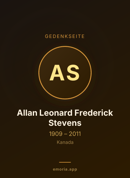 Gedenkportrait von Allan Leonard Frederick Stevens