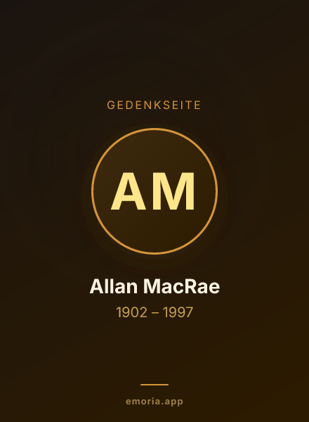 Gedenkportrait von Allan MacRae