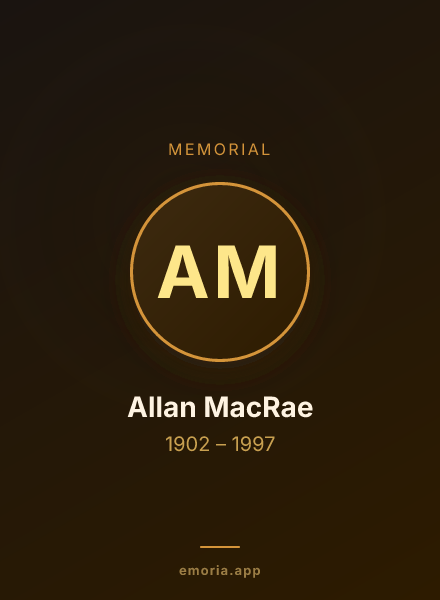 Memorial portrait of Allan MacRae