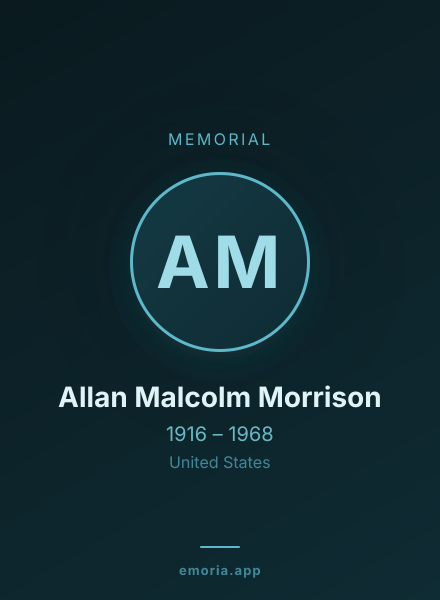 Memorial portrait of Allan Malcolm Morrison