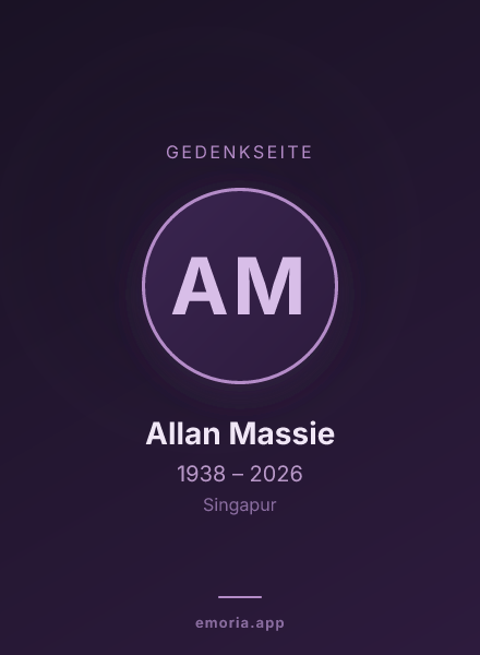 Gedenkportrait von Allan Massie