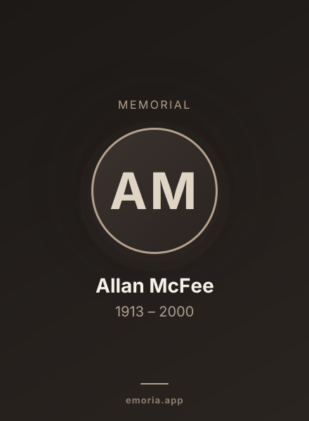 Memorial portrait of Allan McFee
