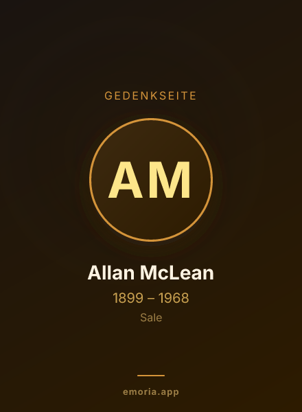 Gedenkportrait von Allan McLean