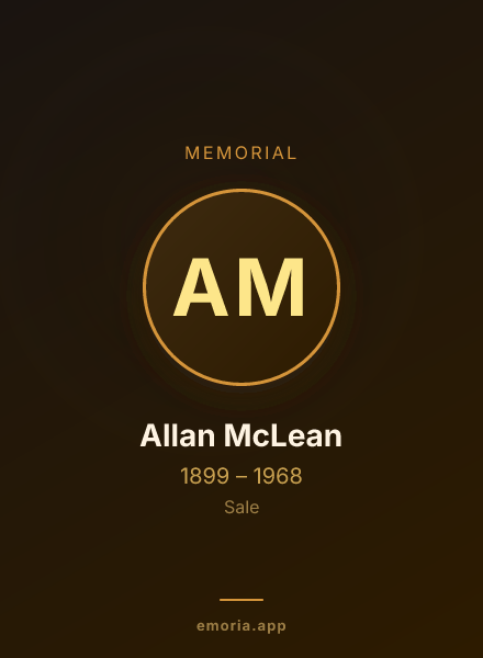 Memorial portrait of Allan McLean