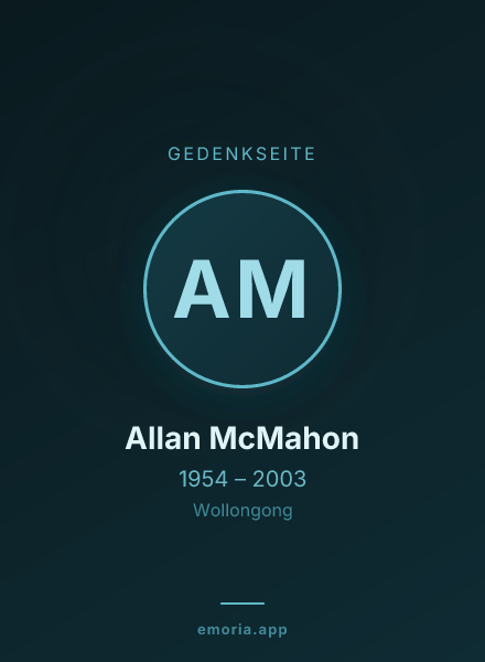 Gedenkportrait von Allan McMahon