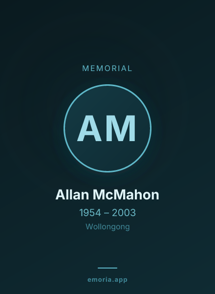 Memorial portrait of Allan McMahon