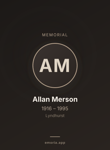 Memorial portrait of Allan Merson