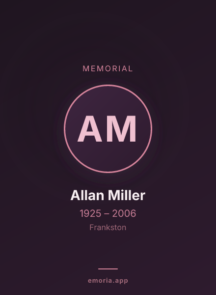 Memorial portrait of Allan Miller