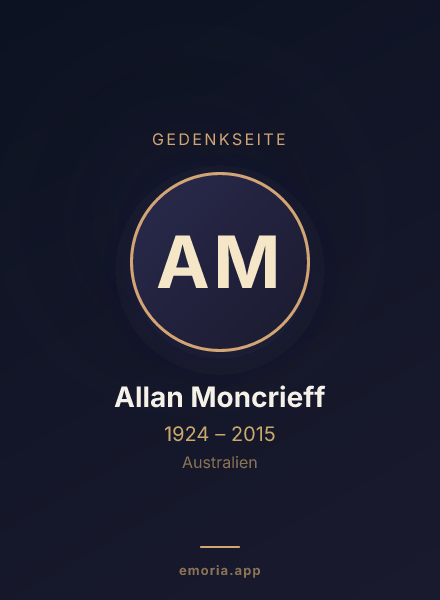 Gedenkportrait von Allan Moncrieff