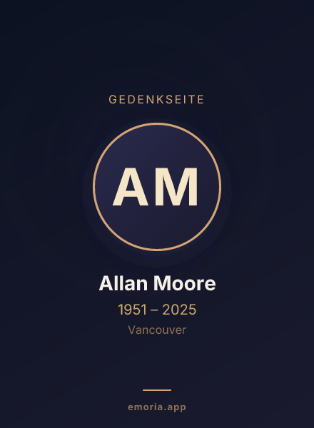 Gedenkportrait von Allan Moore