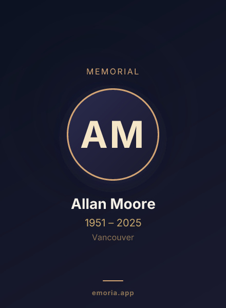 Memorial portrait of Allan Moore