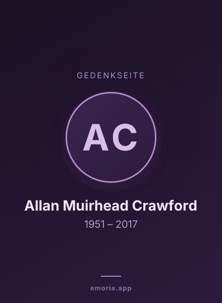 Gedenkportrait von Allan Muirhead Crawford
