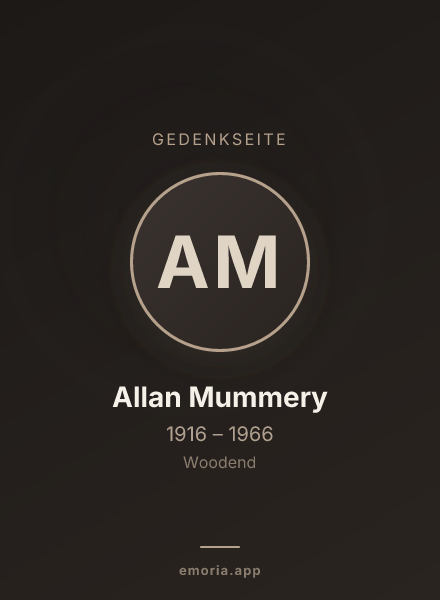 Gedenkportrait von Allan Mummery