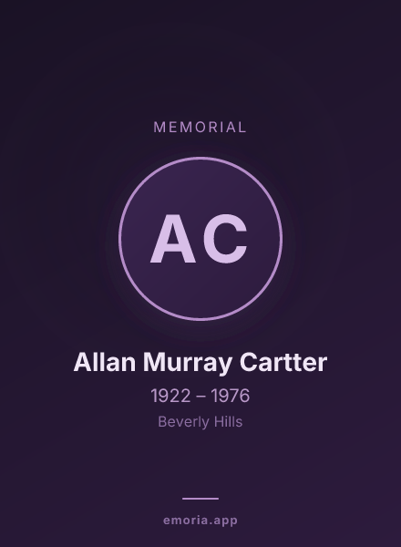 Memorial portrait of Allan Murray Cartter