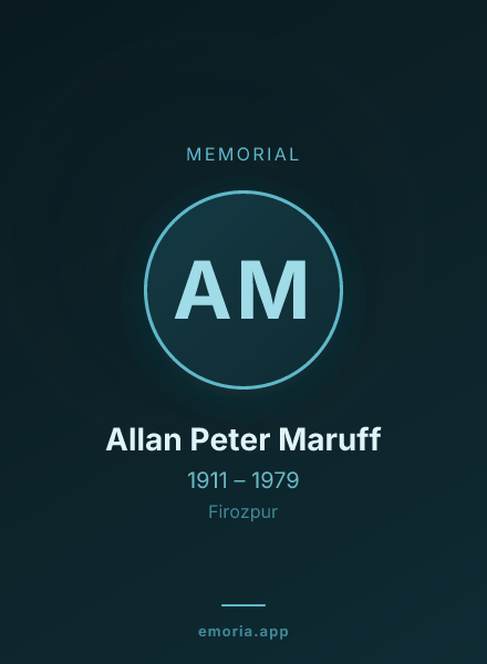 Memorial portrait of Allan Peter Maruff