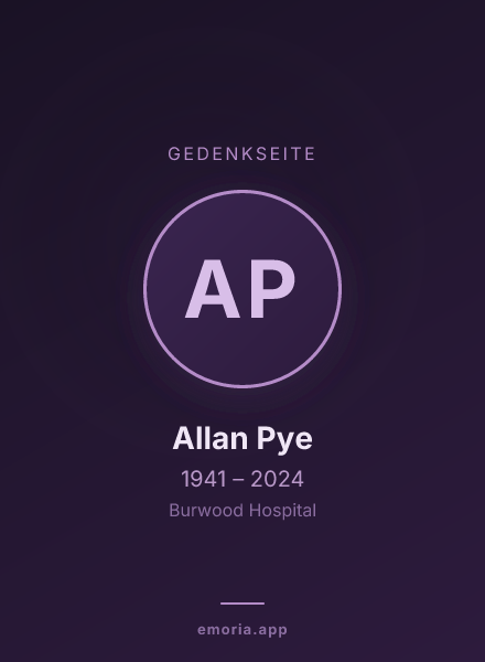 Gedenkportrait von Allan Pye
