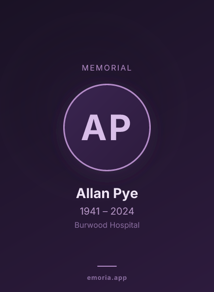 Memorial portrait of Allan Pye