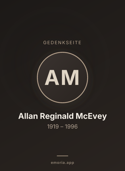 Gedenkportrait von Allan Reginald McEvey