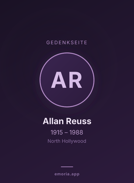 Gedenkportrait von Allan Reuss