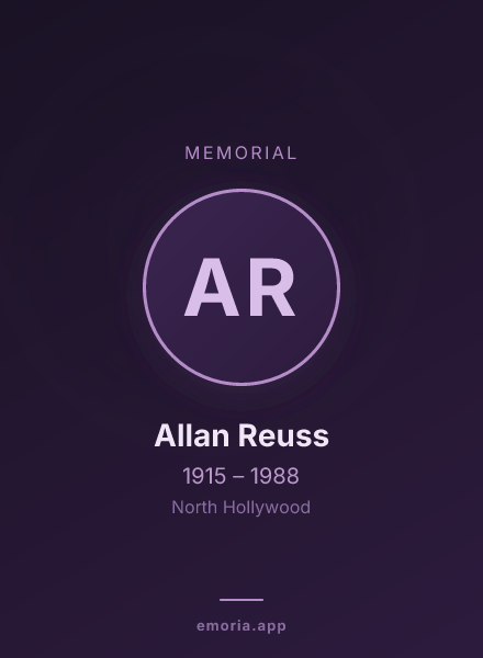 Memorial portrait of Allan Reuss