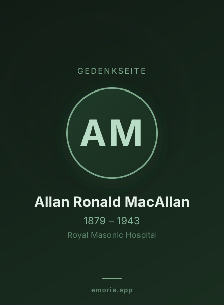 Gedenkportrait von Allan Ronald MacAllan