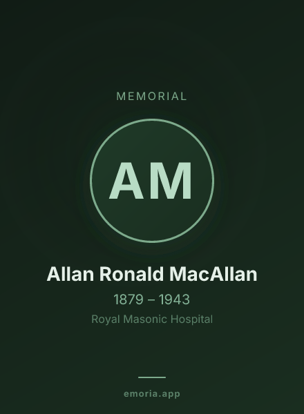 Memorial portrait of Allan Ronald MacAllan