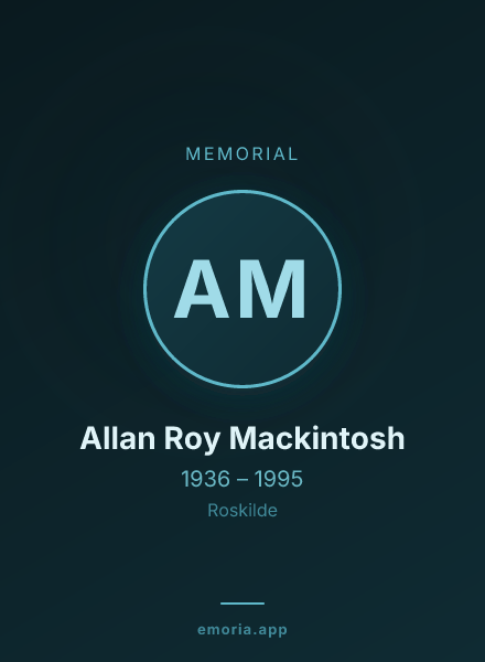 Memorial portrait of Allan Roy Mackintosh
