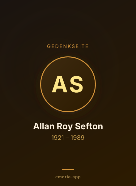 Gedenkportrait von Allan Roy Sefton
