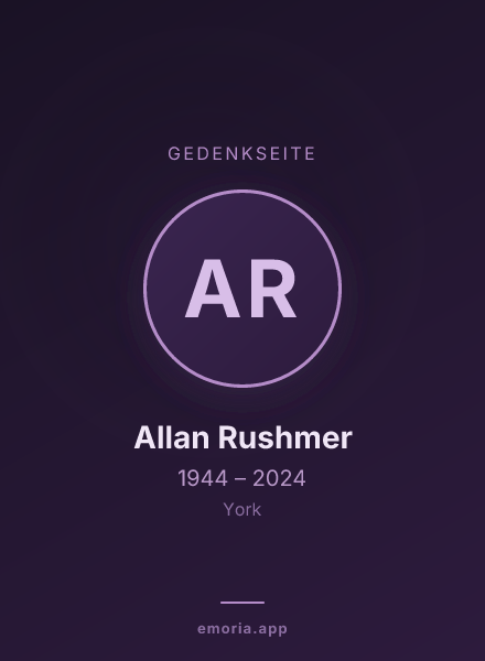 Gedenkportrait von Allan Rushmer