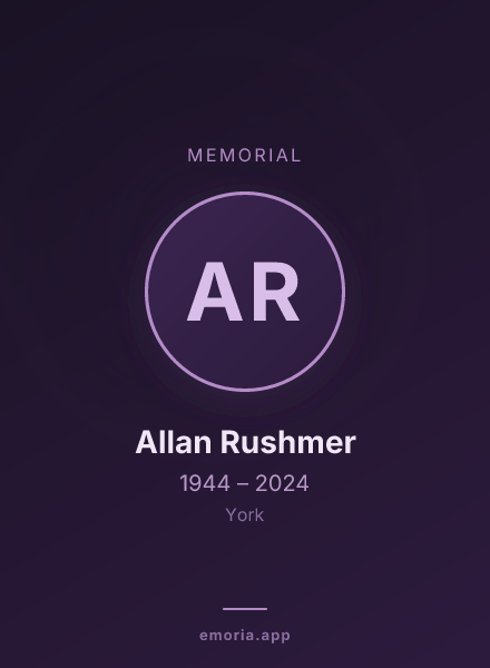 Memorial portrait of Allan Rushmer