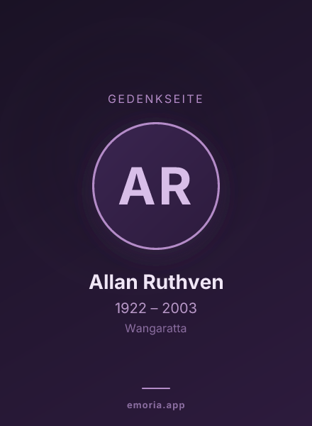 Gedenkportrait von Allan Ruthven