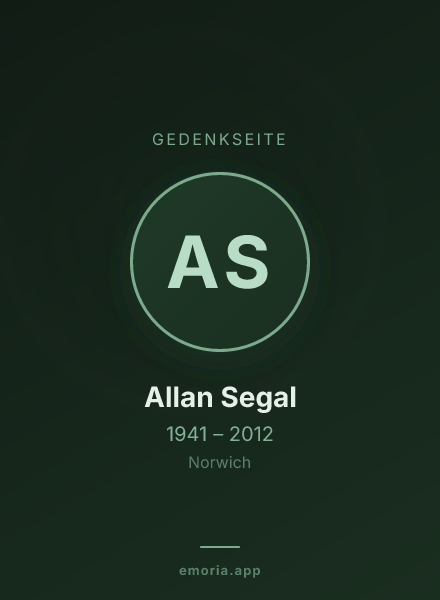 Gedenkportrait von Allan Segal