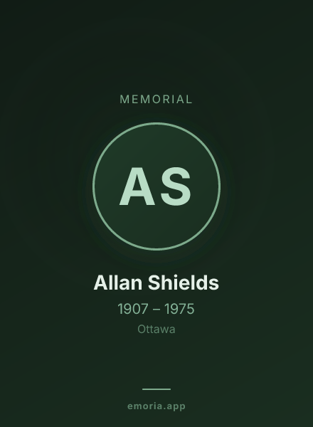 Memorial portrait of Allan Shields