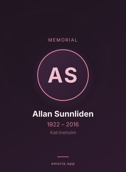 Memorial portrait of Allan Sunnliden