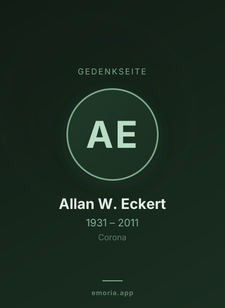 Gedenkportrait von Allan W. Eckert