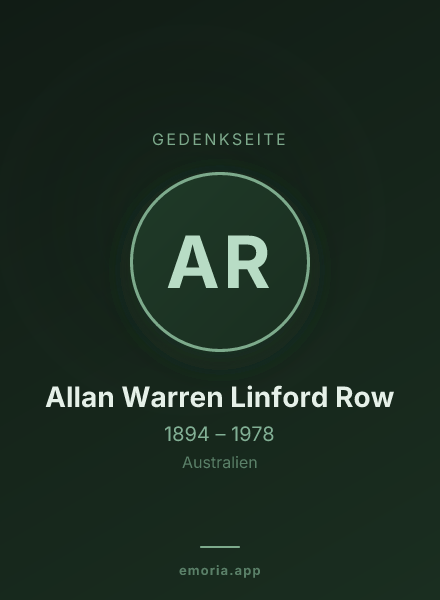 Gedenkportrait von Allan Warren Linford Row