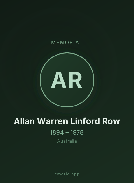 Memorial portrait of Allan Warren Linford Row