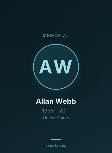 Memorial portrait of Allan Webb