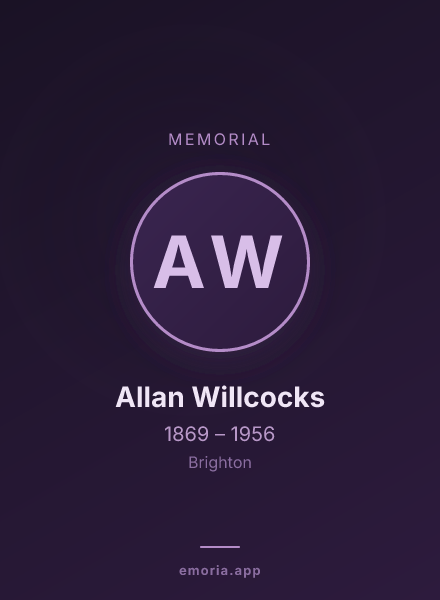 Memorial portrait of Allan Willcocks