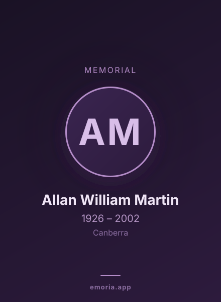 Memorial portrait of Allan William Martin
