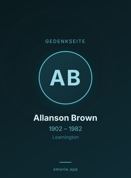 Gedenkportrait von Allanson Brown