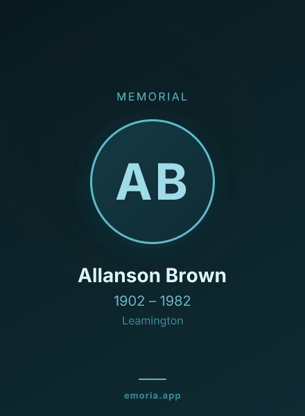 Memorial portrait of Allanson Brown