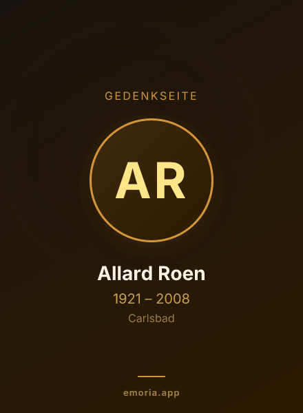 Gedenkportrait von Allard Roen