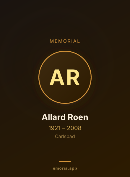 Memorial portrait of Allard Roen