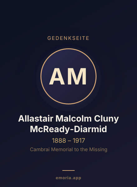 Gedenkportrait von Allastair Malcolm Cluny McReady-Diarmid