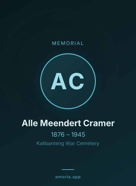 Memorial portrait of Alle Meendert Cramer