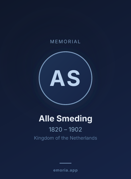 Memorial portrait of Alle Smeding